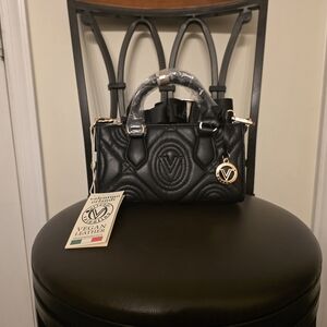 Valentino Orlandi Black Quilted Crossbody Bag